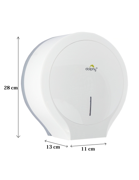 Dolphy Jumbo Toilet Roll Dispenser White - DTPR0009