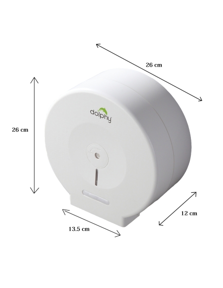 Dolphy Jumbo Toilet Roll Dispenser White - DTPR0006