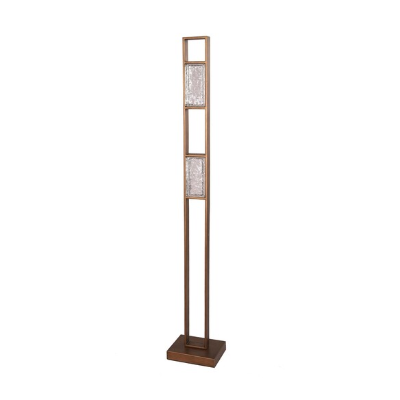 ZEIGEL-F2 - ZEIGEL Interior LED Rectangular Textured Ice Glass Diffuser Floor Lamps - Off Foot Switch Cable Not Suitable For ...