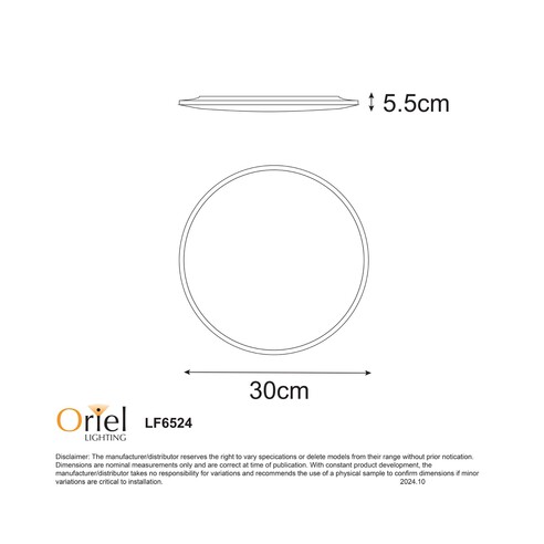 LF6524WH - Omar.30 24W LED CCT Dimmable White LF6524WH