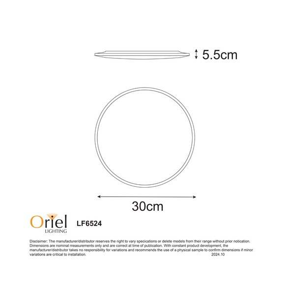 LF6524WH - Omar.30 24W LED CCT Dimmable White LF6524WH
