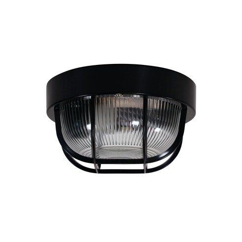 LF7952BK - RUND Black 18cm E27 IP54 Round Caged LF7952BK