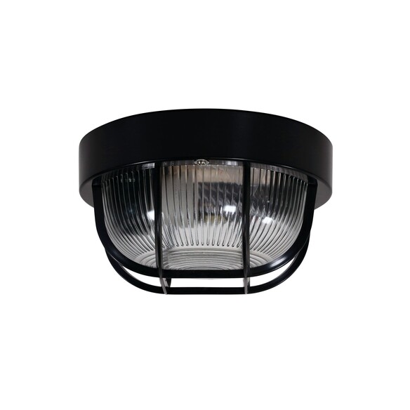 LF7952BK - RUND Black 18cm E27 IP54 Round Caged LF7952BK