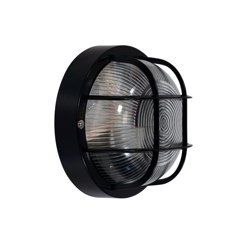 LF7952BK - RUND Black 18cm E27 IP54 Round Caged LF7952BK