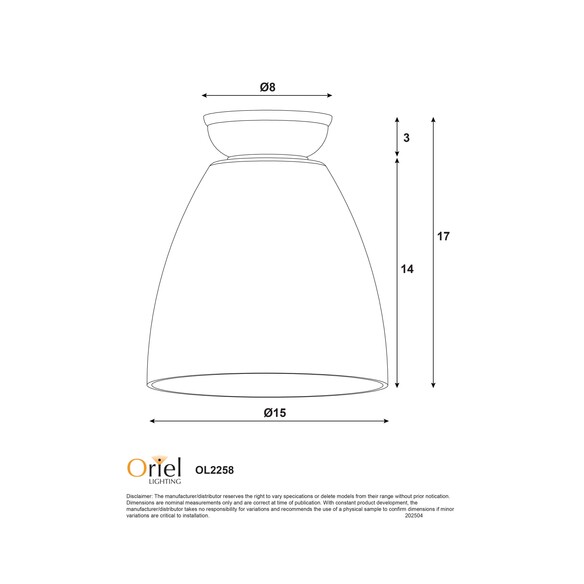 OL2258BK - WARWICK Black with Clear Glass DIYOL2258BK