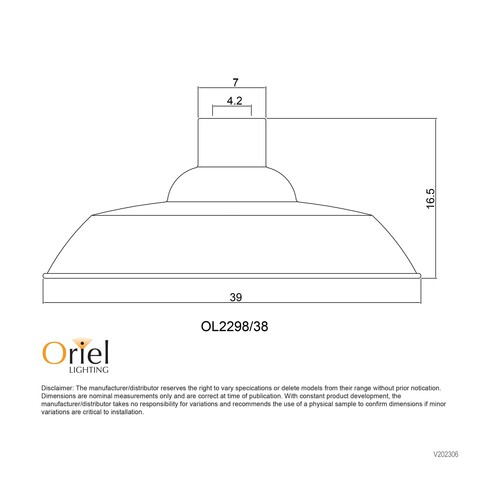 OL2298/38AB - SLATER.38 Antique Brass 28cm Metal OL2298/38AB