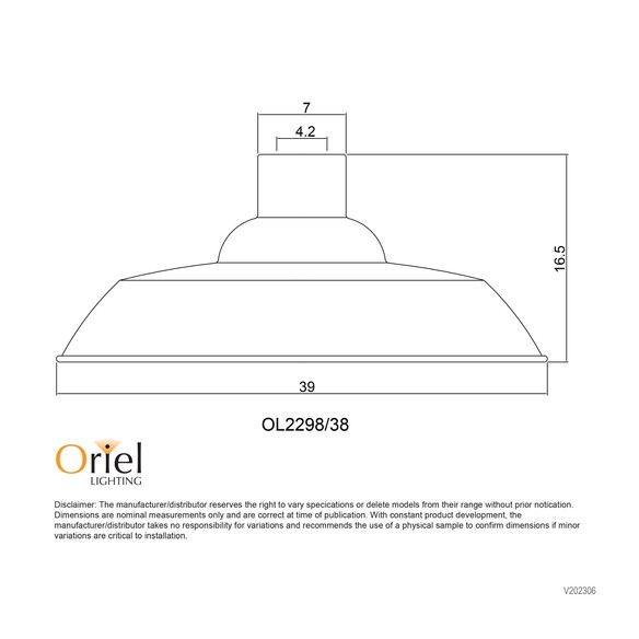 OL2298/38AB - SLATER.38 Antique Brass 28cm Metal OL2298/38AB