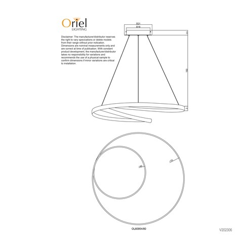 OL60994/80WH - INFINITY 50W LED CCT Dimmable OL60994/80WH