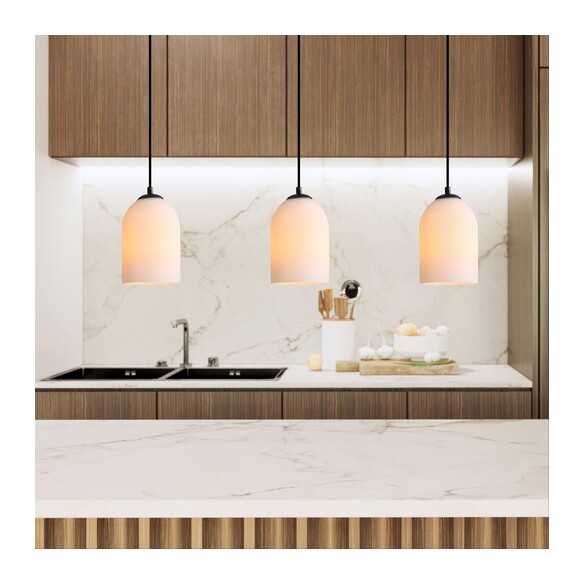 OL63859BK - ARLEY Black with Opal Matt Glass E27 OL63859BK