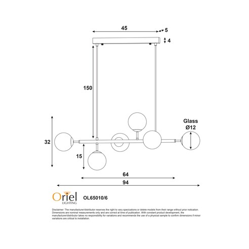 OL65010/6BK - Eva.6 6 Light 4W G9 LED Black and OL65010/6BK