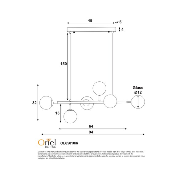 OL65010/6SB - Eva.6 6 Light 4W G9 LED Satin Brass OL65010/6SB