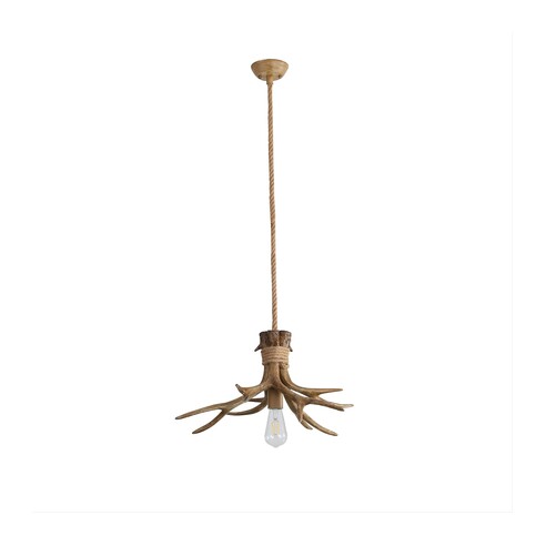 OL65274/1 - Hyort Single Rope & Antler Pendant E27OL65274/1