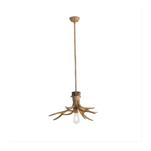 OL65274/1 - Hyort Single Rope & Antler Pendant E27OL65274/1