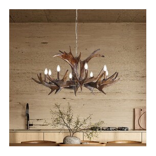 OL65281/8 - RAMURE.8 8 Light Hand Painted Deer Antler OL65281/8