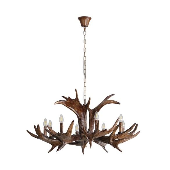 OL65281/8 - RAMURE.8 8 Light Hand Painted Deer OL65281/8