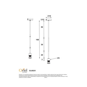 OL69251WH - PARTI White E27 Rod SuspensionOL69251WH 2