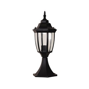 OL7667BK - HIGHGATE Newell Black IP44 E27 Pillar MountOL7667BK