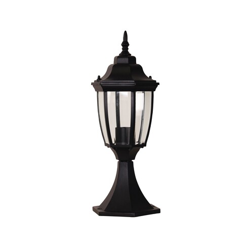 OL7667BK - HIGHGATE Newell Black IP44 E27 Pillar OL7667BK