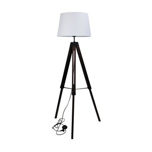 OL81160 - Trevi Floor Lamp Walnut with White ShadeOL81160