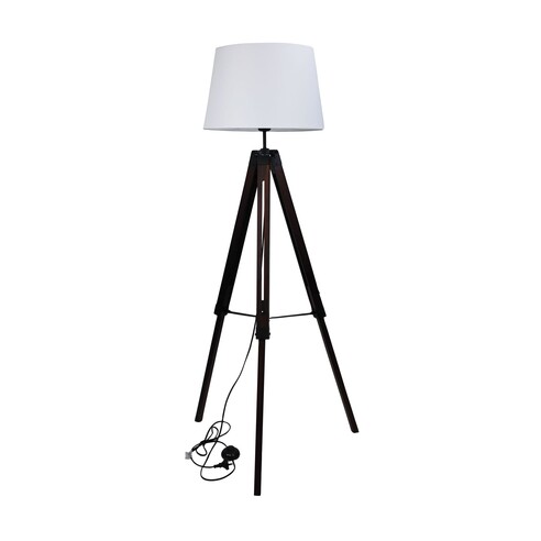 OL81160 - Trevi Floor Lamp Walnut with White ShadeOL81160