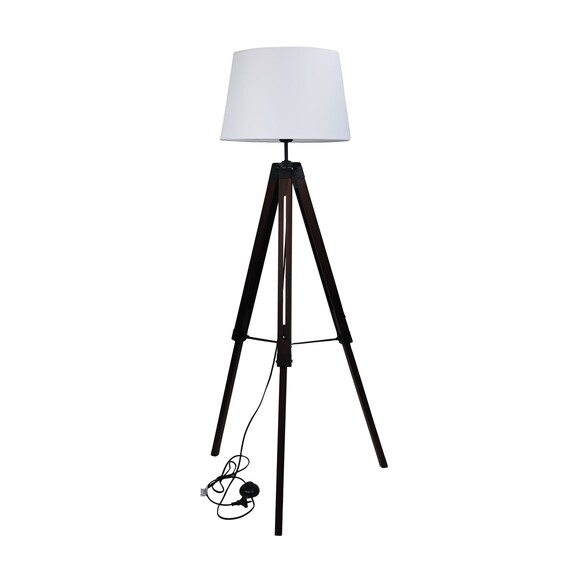 OL81160 - Trevi Floor Lamp Walnut with White Shade