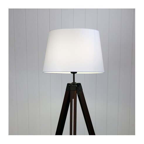 OL81160 - Trevi Floor Lamp Walnut with White ShadeOL81160