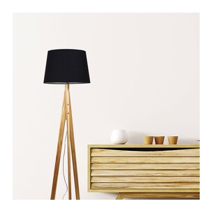 OL81162 - Stabb Floor Lamp Natural with Black ShadeOL81162
