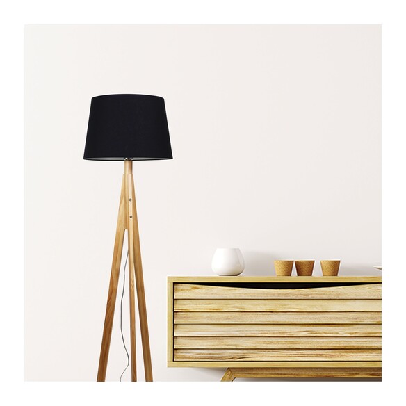 OL81162 - Stabb Floor Lamp Natural with Black Shade