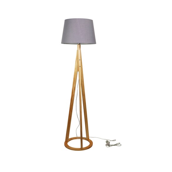 OL81164 - Stabb Floor Lamp Natural with Grey ShadeOL81164