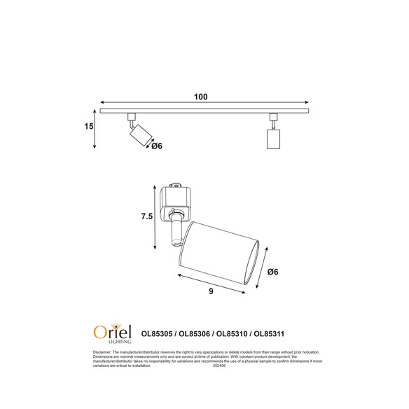 OL85310 - Bridge.2 1m Track with 2x5w LED GU10 OL85310