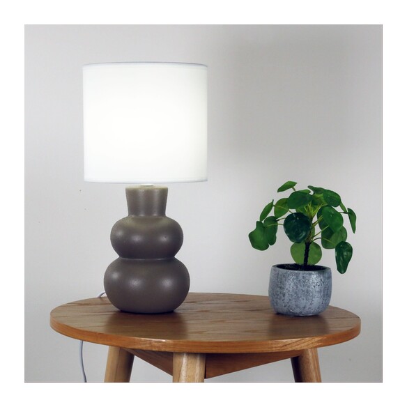 OL90163TP - HOLLA.35 Taupe Curvy Ceramic Table Lamp