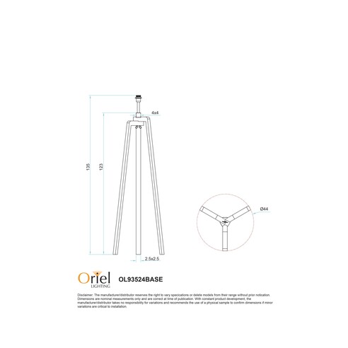 OL93524BASE - LUND Scandi Timber Tripod Floor OL93524BASE