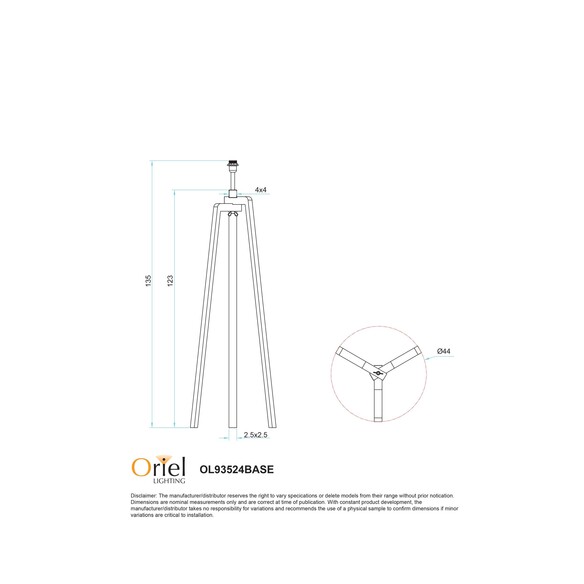 OL93524BASE - LUND Scandi Timber Tripod Floor OL93524BASE