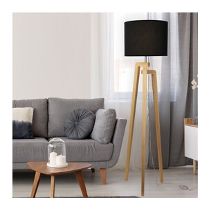 OL93525BK - LUND Scandi Timber Tripod Floor Lamp Base with OL93525BK 2