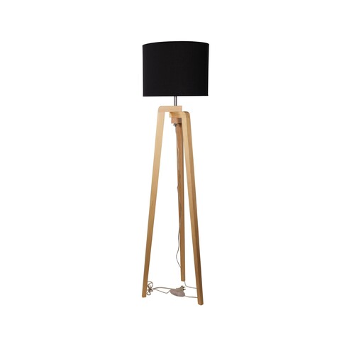 OL93525BK - LUND Scandi Timber Tripod Floor Lamp OL93525BK