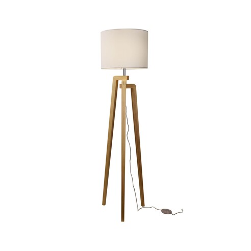 OL93525WH - Lund Timber Floor Lamp With White OL93525WH