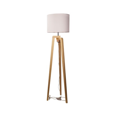OL93525WH - Lund Timber Floor Lamp With White OL93525WH