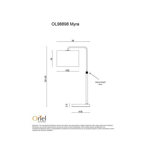 OL98898BK - MYRA Black Marble and Satin Brass OL98898BK