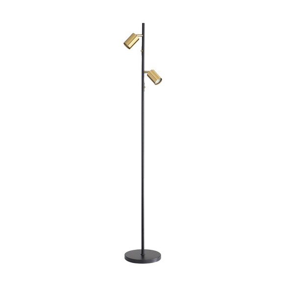 SL98743SB - PONTE 2 Light Black/Satin Brass GU10 Floor Lamp