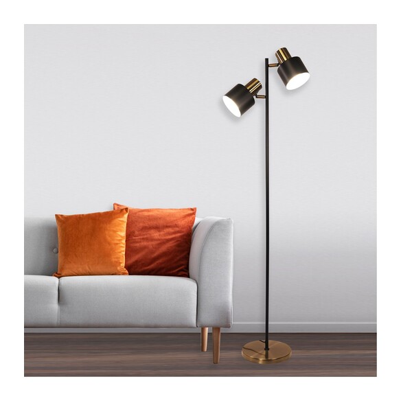 SL98787/2AB - ARI Twin Black with Antique Brass SL98787/2AB