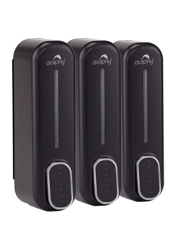 Dolphy Soap Dispenser 300ML Black Set of 3 - DSDR0061