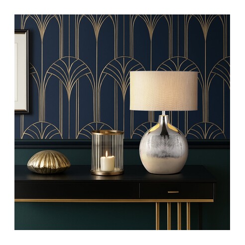 ANCORA TL-SL - ANCORA CERAMIC TABLE LAMP - SILVERANCORA TL-SL