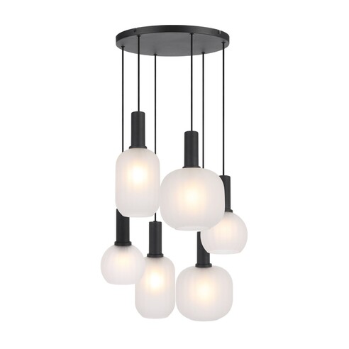 AOSTA PE06-BKFR - AOSTA 6 LIGHT PENDANT - BLACKAOSTA PE06-BKFR