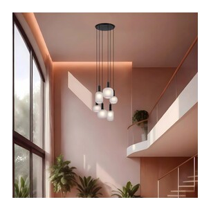 AOSTA PE06-BKFR - AOSTA 6 LIGHT PENDANT - BLACKAOSTA PE06-BKFR 2