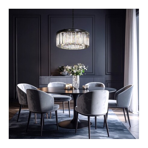 C SERENE PE06-BK - SERENE 6 LIGHTS PENDANT - BLACKC SERENE PE06-BK