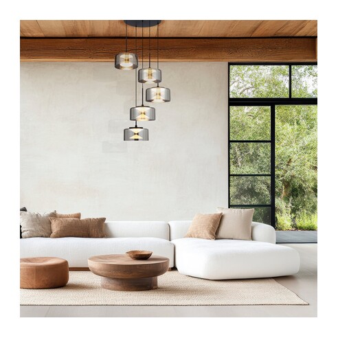 CEDRO PE5-BK - CEDRO 5 LIGHT PENDANT - BLACKCEDRO PE5-BK