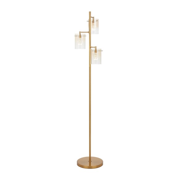 CREVIL FL3-AGAM - CREVIL 3 LIGHT FLOOR LAMP - ANTIQUE GOLD
