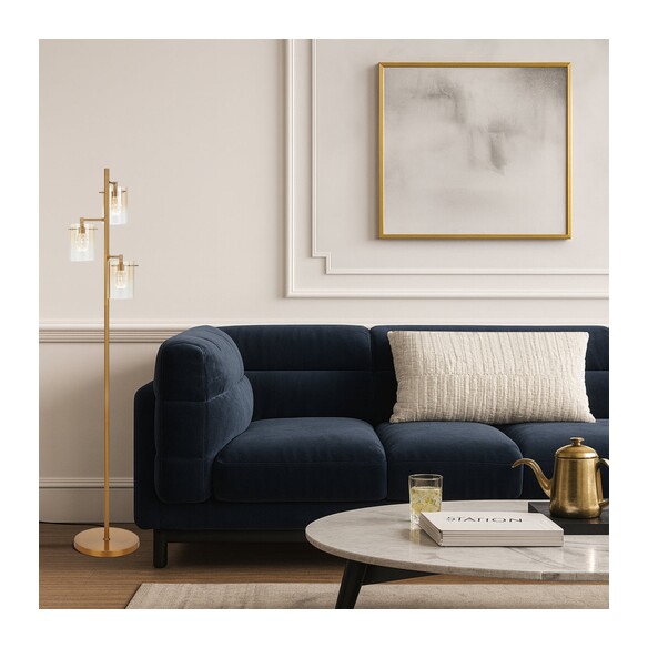 CREVIL FL3-BKSM - CREVIL 3 LIGHT FLOOR LAMP - CREVIL FL3-BKSM