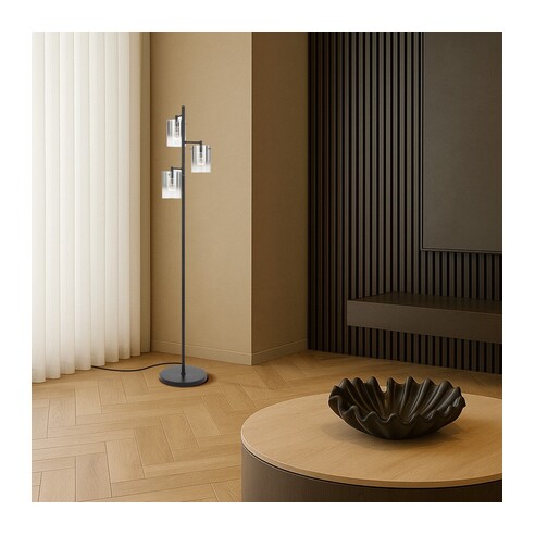 CREVIL FL3-BKSM - CREVIL 3 LIGHT FLOOR LAMP - CREVIL FL3-BKSM