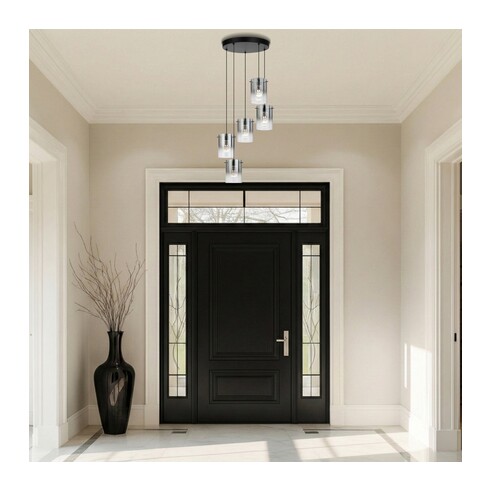 CREVIL PE5-BKSM - CREVIL 5 LIGHT PENDANT - BLACKCREVIL PE5-BKSM